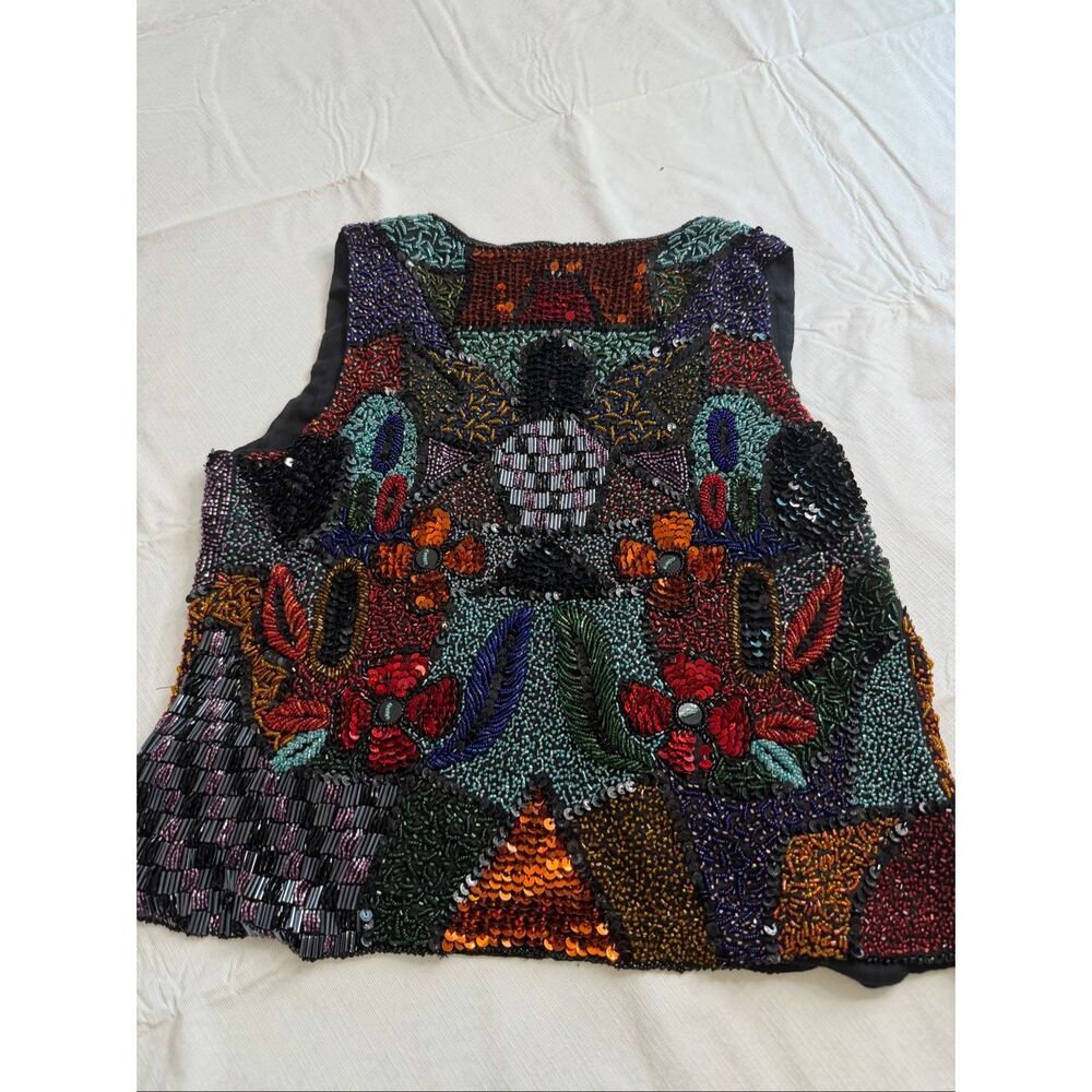Raga Anthropologie Sequin Beaded Vest Size XS Small See Measurements - Picture 6 of 7